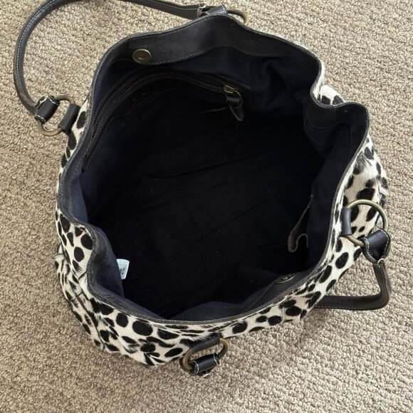 Boden Calf Hair Dalmation Print Leather Satchel - Picture 10 of 16